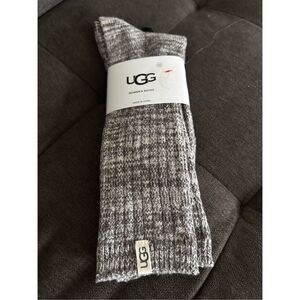 Ugg L9311 Womens Nightfall Light Grey Rib Knit Crew Socks Size US 5-10